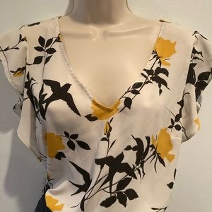 CAbi yellow and black blouse